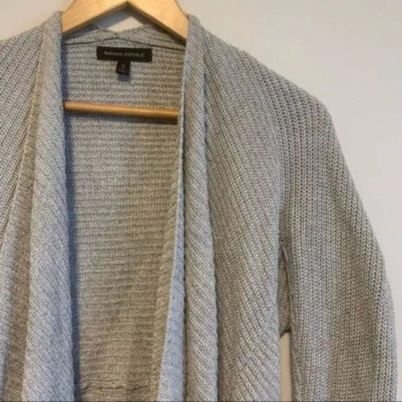 Banana Republic cardigan waterfall style open front sweater zipper sleeves - Picture 5 of 6